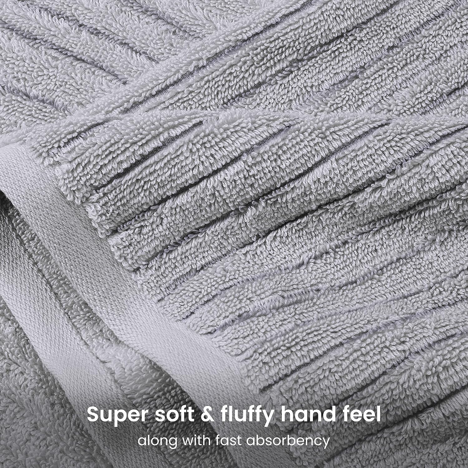 Lunar Rock Organic Cotton Ribbed Towel Set
