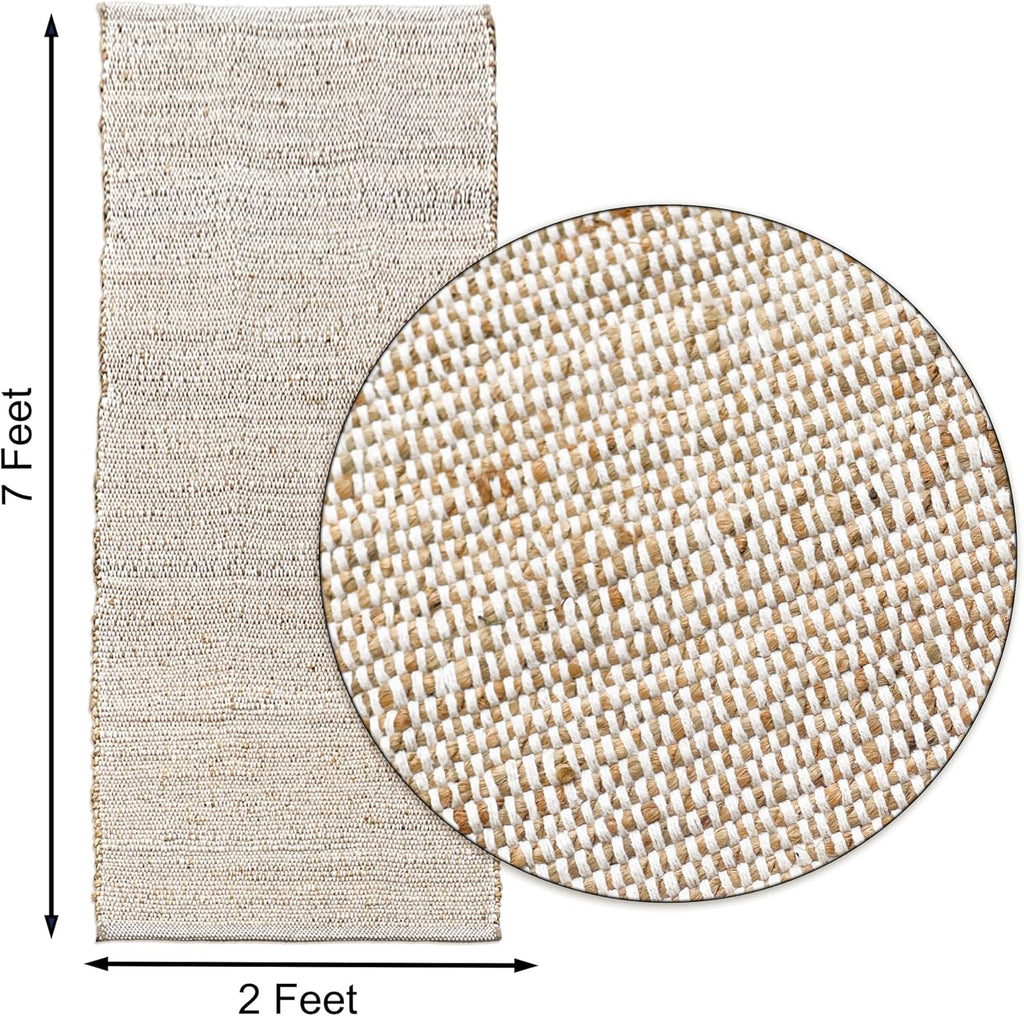 Braided Jute Cotton Runner Rug