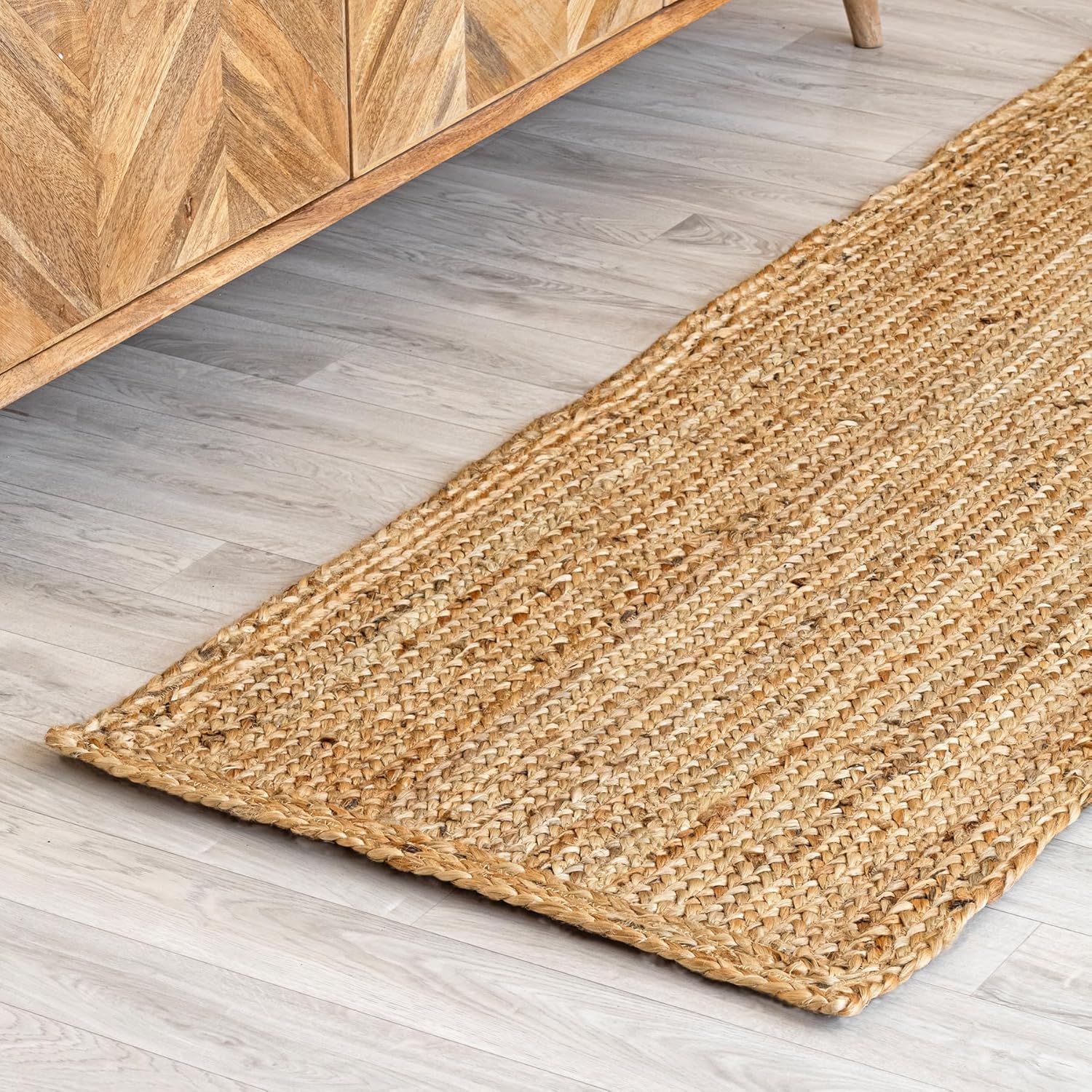Braided Natural Jute Runner Rug