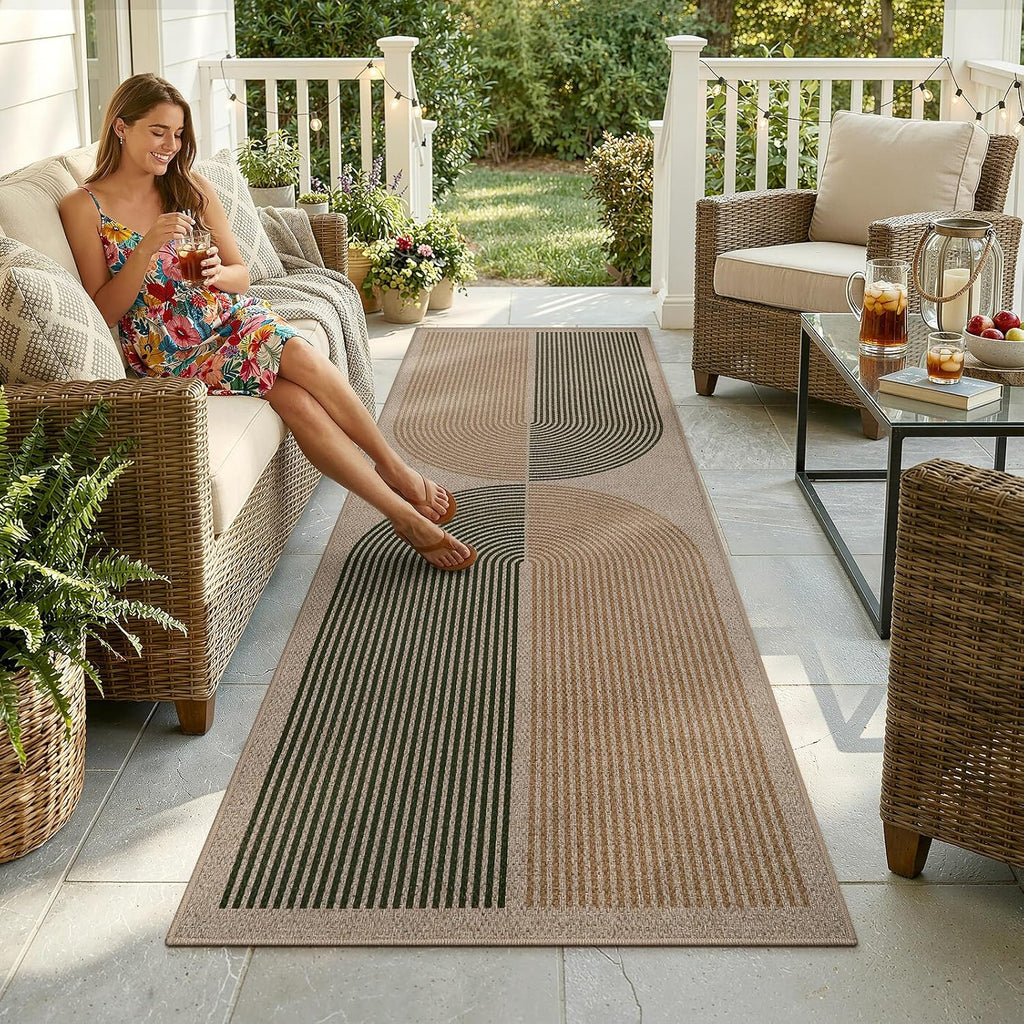 Rainbow Pattern Jute Runner Rug