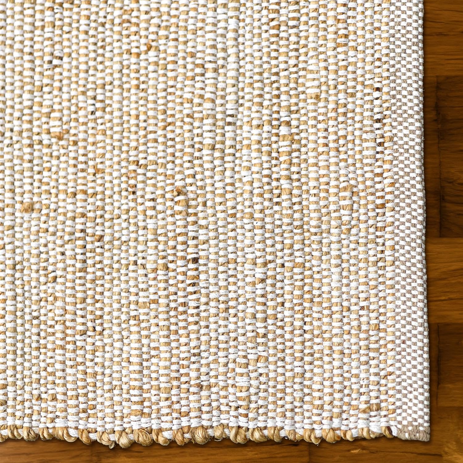 Braided Jute Cotton Runner Rug
