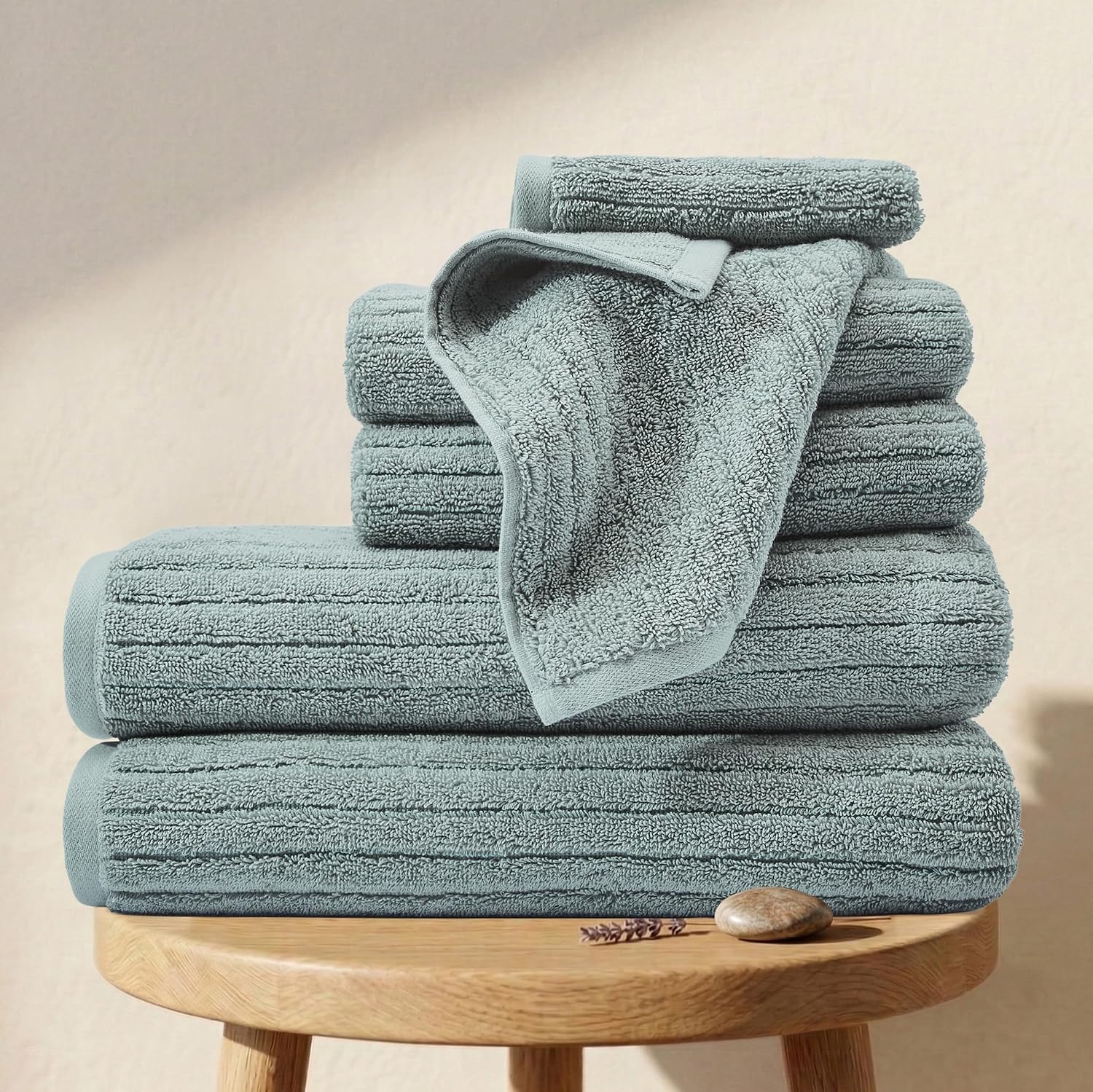 Organic Cotton Ribbed Towel Set