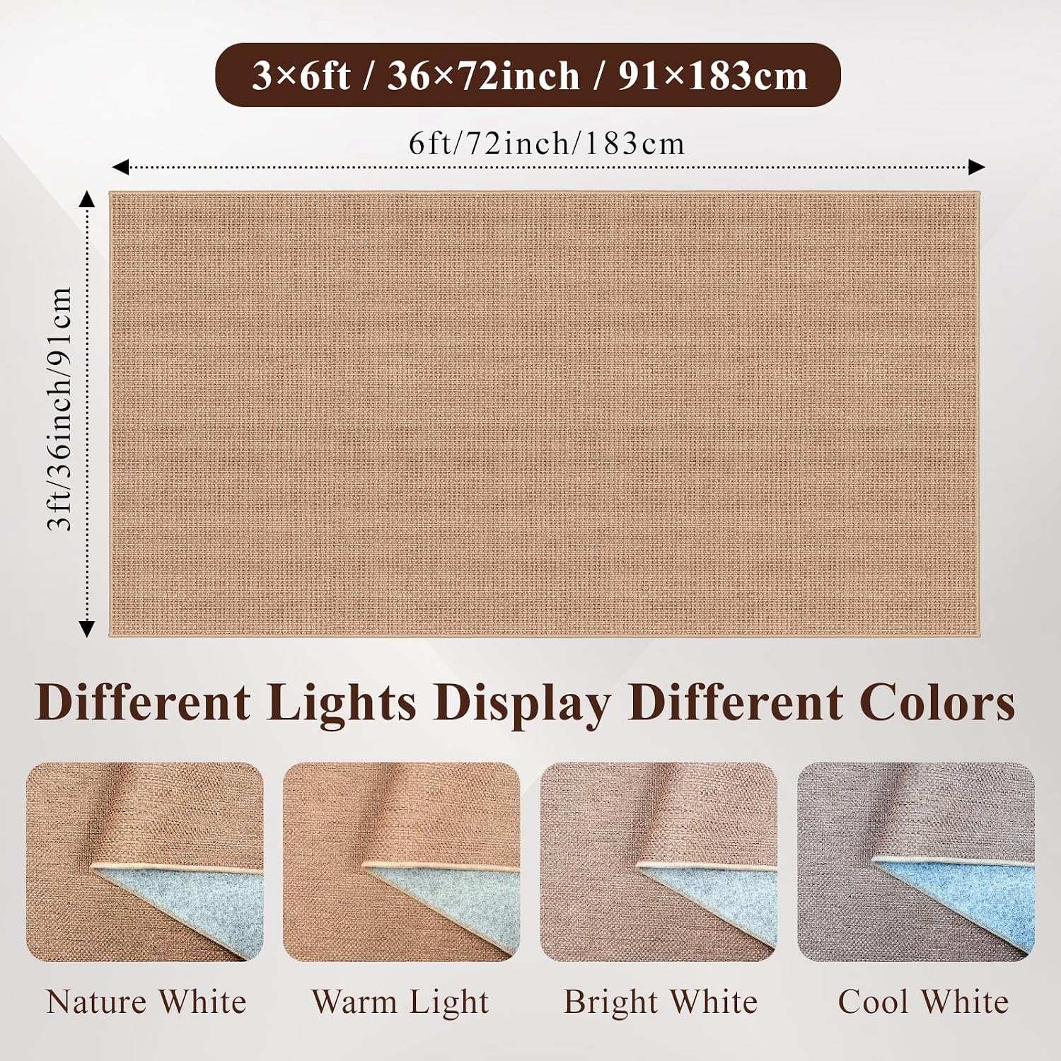 Solid Beige Faux Jute Runner Rug